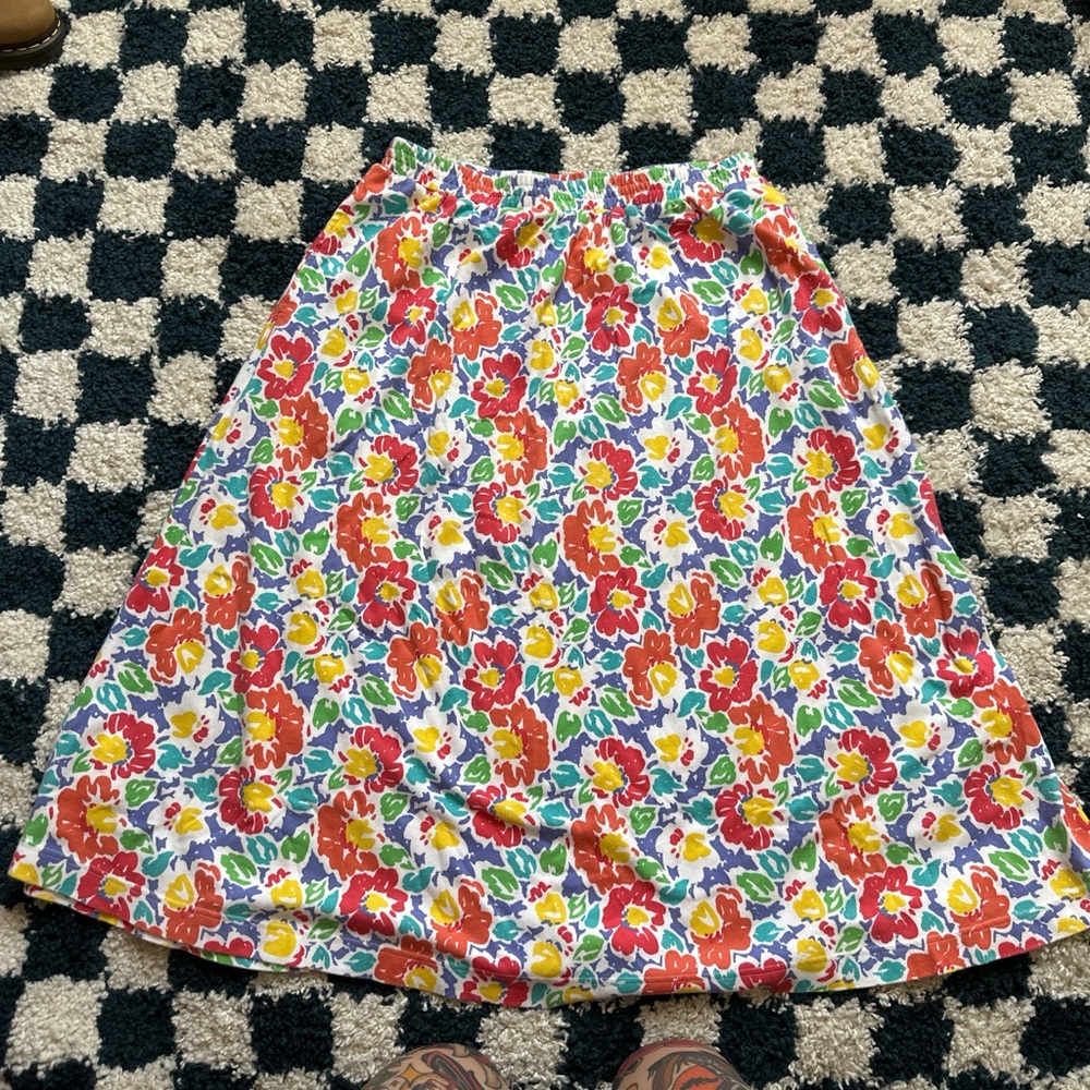 Talbots Colorful Floral Midi Skirt